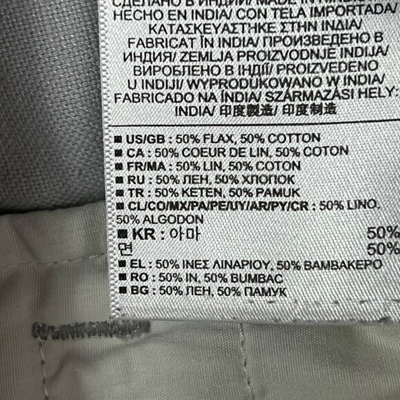 Gap Boyfriend Roll Up Shorts Womens Size 16 Gray Flax Linen Chino Style Shorts - Picture 8 of 9